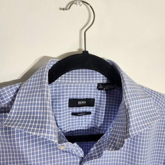 Boss by Hugo Boss Mens Button Down Long Sleeve Shirt Size 16 - Picture 3 of 10